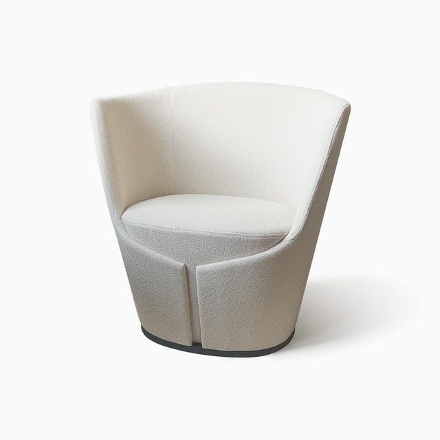 The Dapper Armchair in an off-white mini boucle fabric (Gordale, Yoredale by Camira).