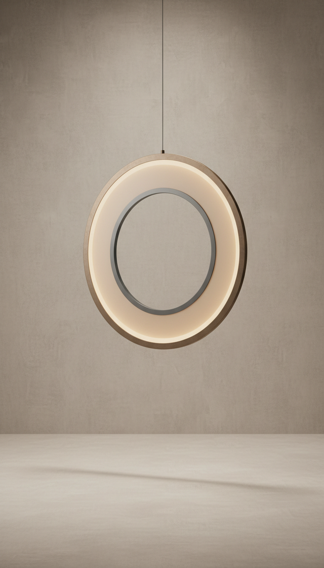 Halo Pendant Light with Frosted Glass