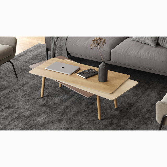 The offbeat design of the wooden Stacked coffee table is both playful and smart, making it suitable for modern interiors.