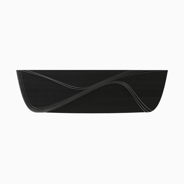 The sweeping lines of the Terrace console table somewhat resemble contour lines on a topographic map.